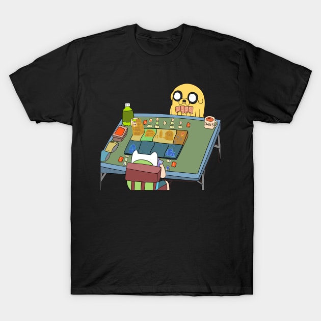 Card Wars with Finn and Jake T-Shirt by surfinggiraffecomics